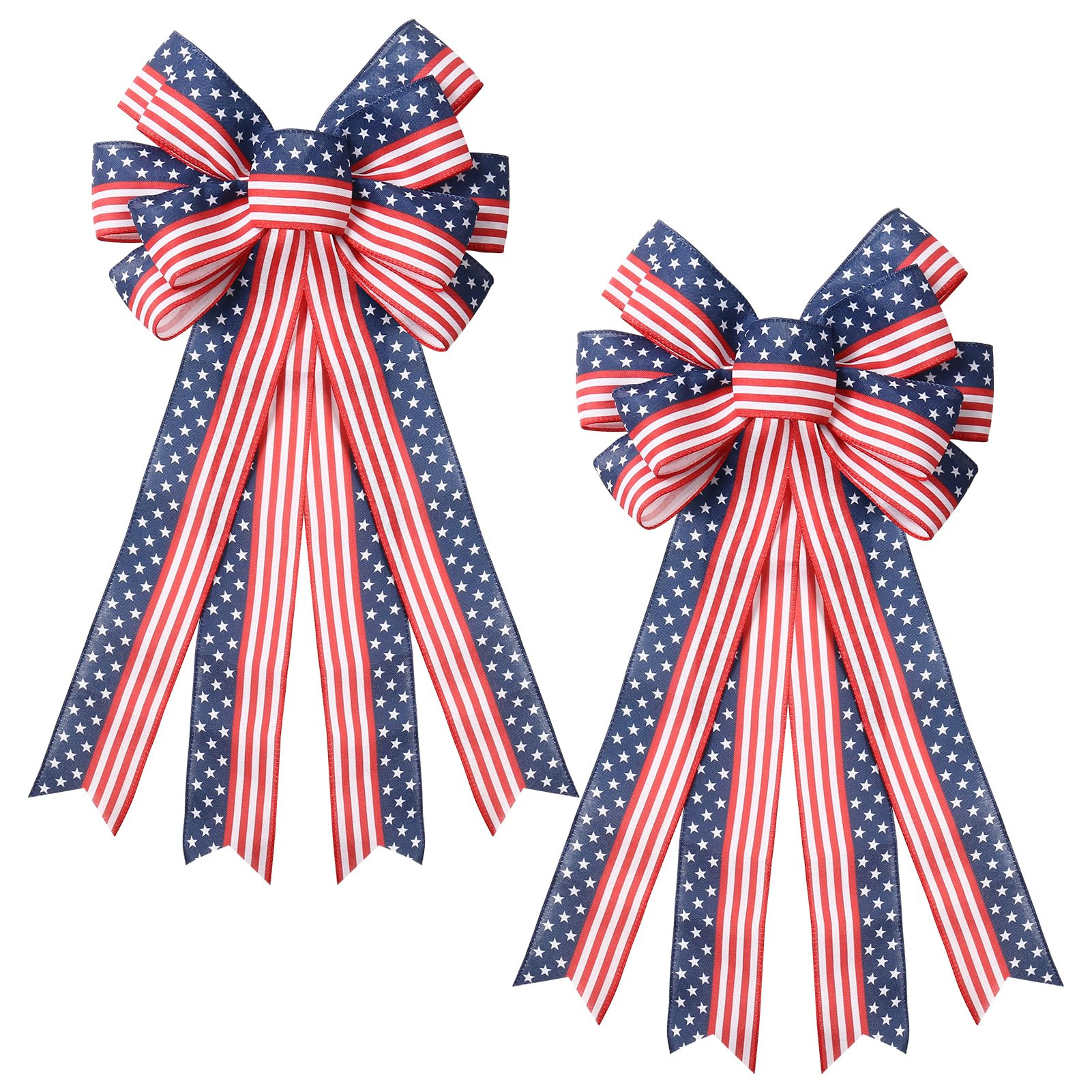 SY Super Bang 2PCS 4th of July Decorations, Red White Blue Wreath Decor for Front Door, Stripe St... | Amazon (US)