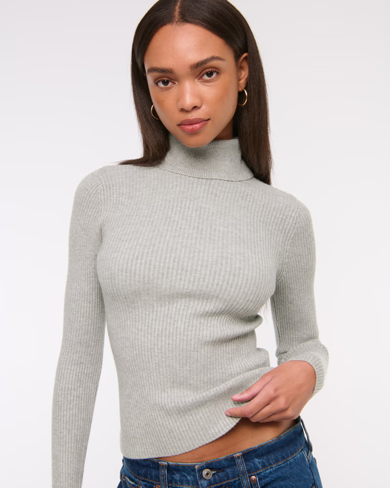 LuxeLoft Slim Ribbed Turtleneck Top | Abercrombie & Fitch (US)