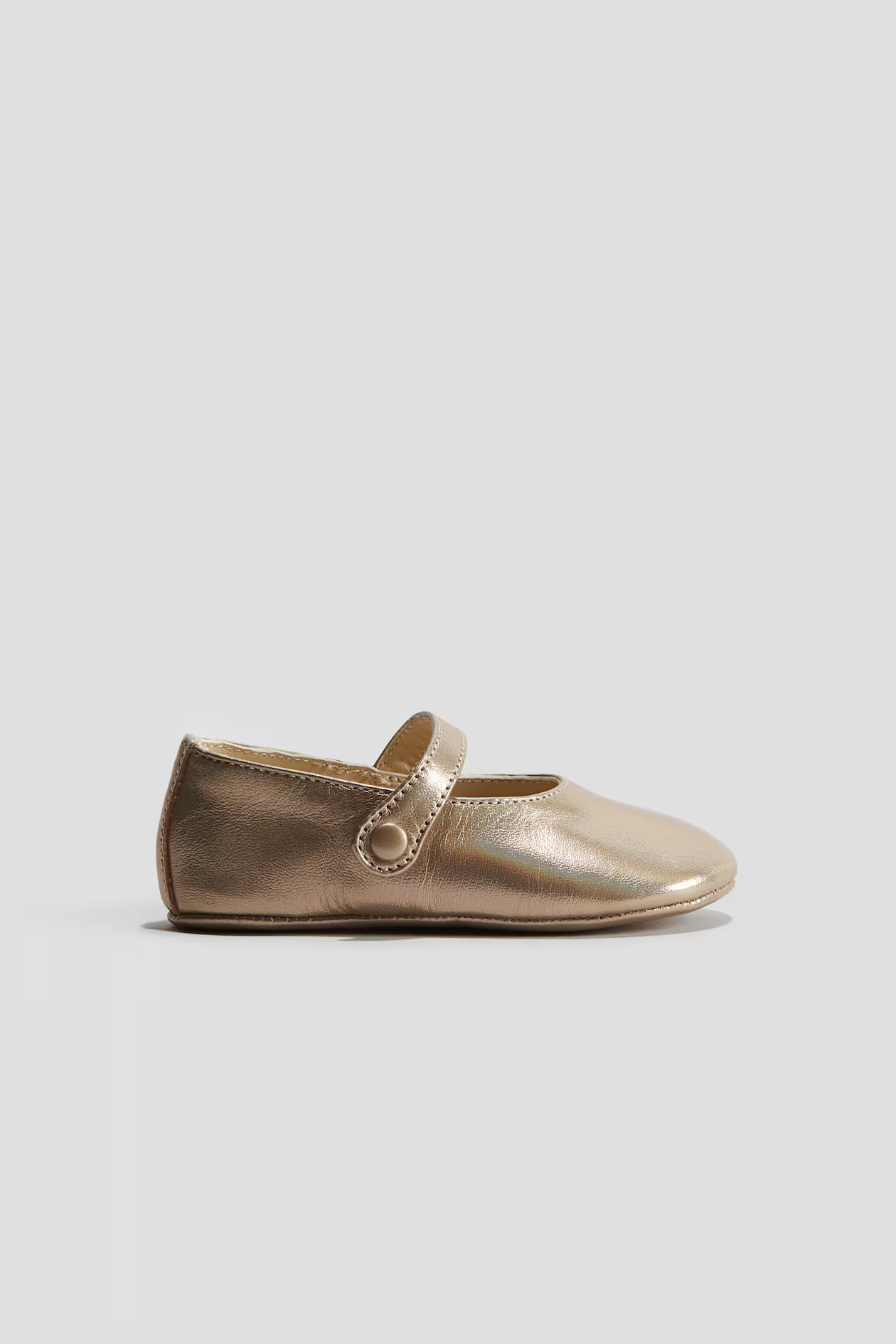 Leather soft-sole ballet pumps - Gold-colored - Kids | H&M US | H&M (US + CA)