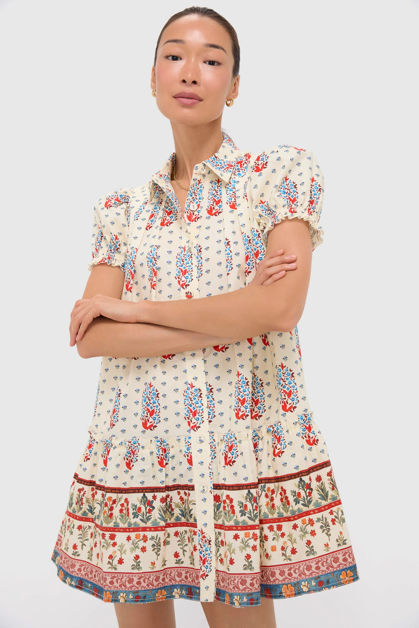 Fall Floral Cream Drifter Mini Dress | Tuckernuck (US)