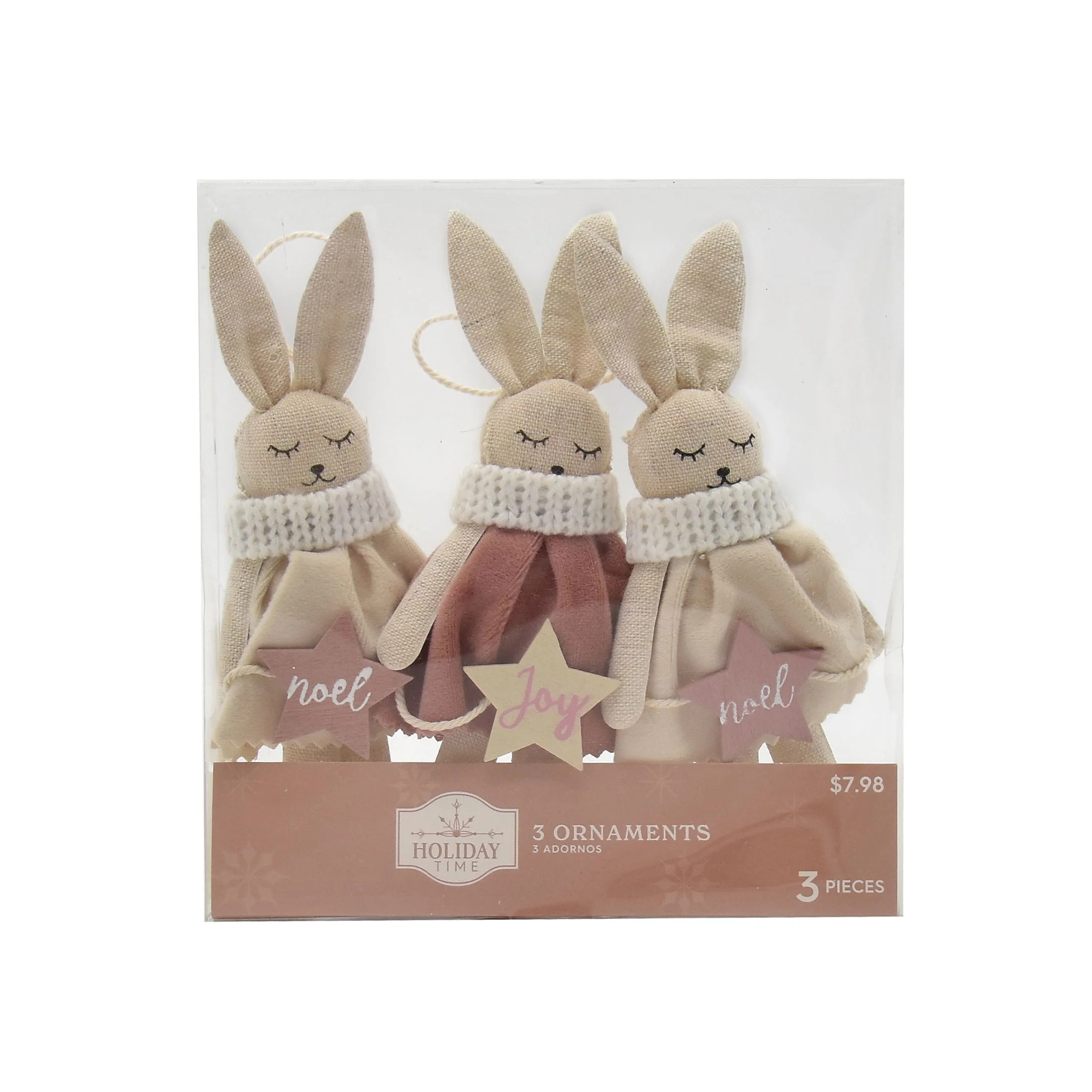 Holiday Time 3pc Adorable White Rabbit with Noel Tag Ornament - Walmart.com | Walmart (US)