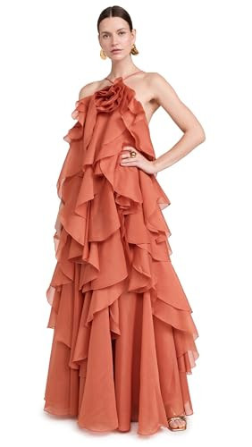 Aje Women's Pandorea Layered Maxi Dress, Coral Clay, Orange, 4 | Amazon (US)
