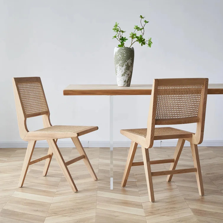 Solid Wood Cane Back Dining Side Chair | Wayfair Professional