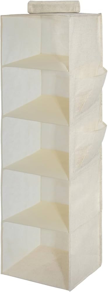 Hanging Closet Organizer 5-Shelf Hanging Shelves Collapsible Hanging Storage Shelf for Bedroom Co... | Amazon (US)