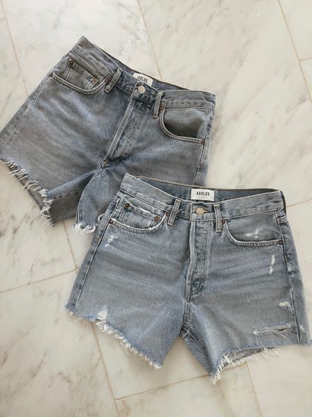 Non ripped denim shorts. High rise and a good length that cover your bum. Fit tts. I wear a 26 in these 