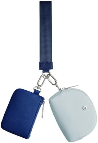 KeyChain Wallet Wristlet Wallets For Women Mini Zip Dual Pouch Wristlet | Amazon (US)