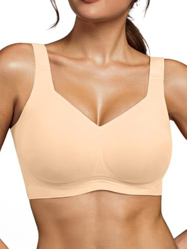 Ninee Womens Wireless Bras No Underwire Tshirt Bras Supportive Seamless Push Up Full Coverage Bra... | Amazon (US)