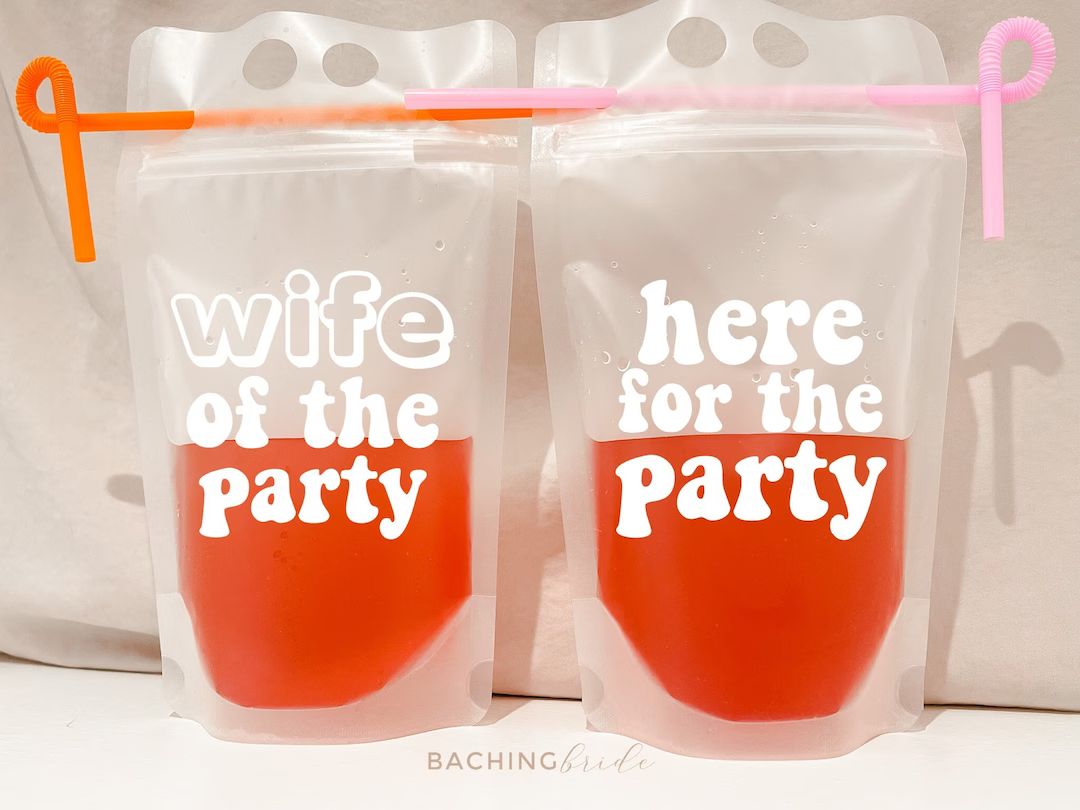 Wife of the Party Bride Drink Pouches Bridesmaid Drink Adult - Etsy | Etsy (US)