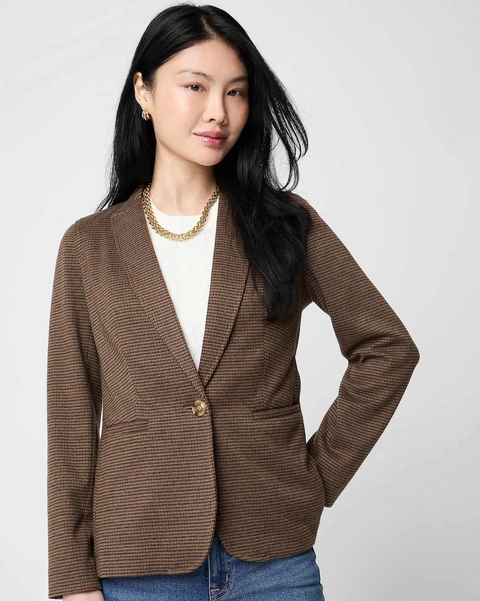 Knit one-button blazer | J.Crew Factory