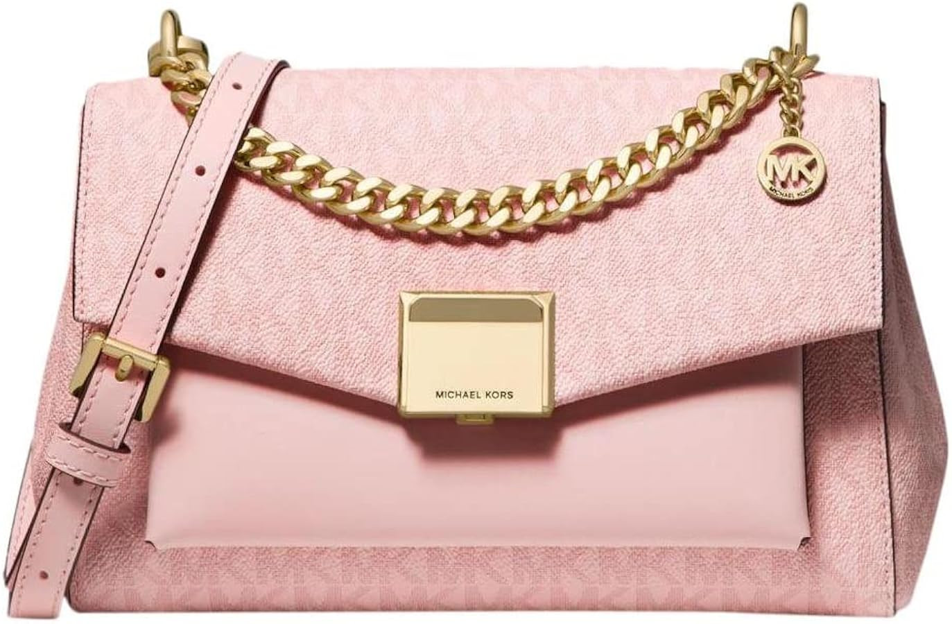 Michael Kors Lita Medium Logo Crossbody Bag, Dark Powder Blush | Amazon (US)