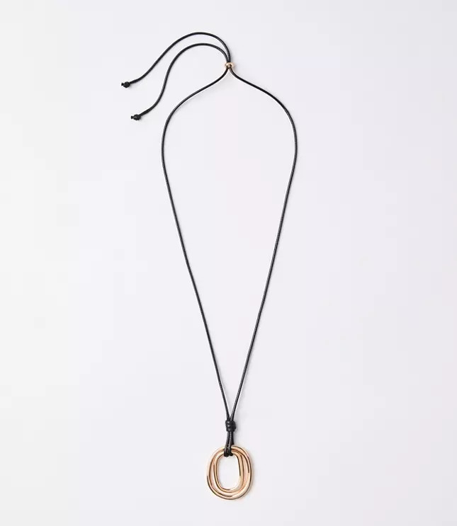 Circle Pendant Cord Necklace | LOFT