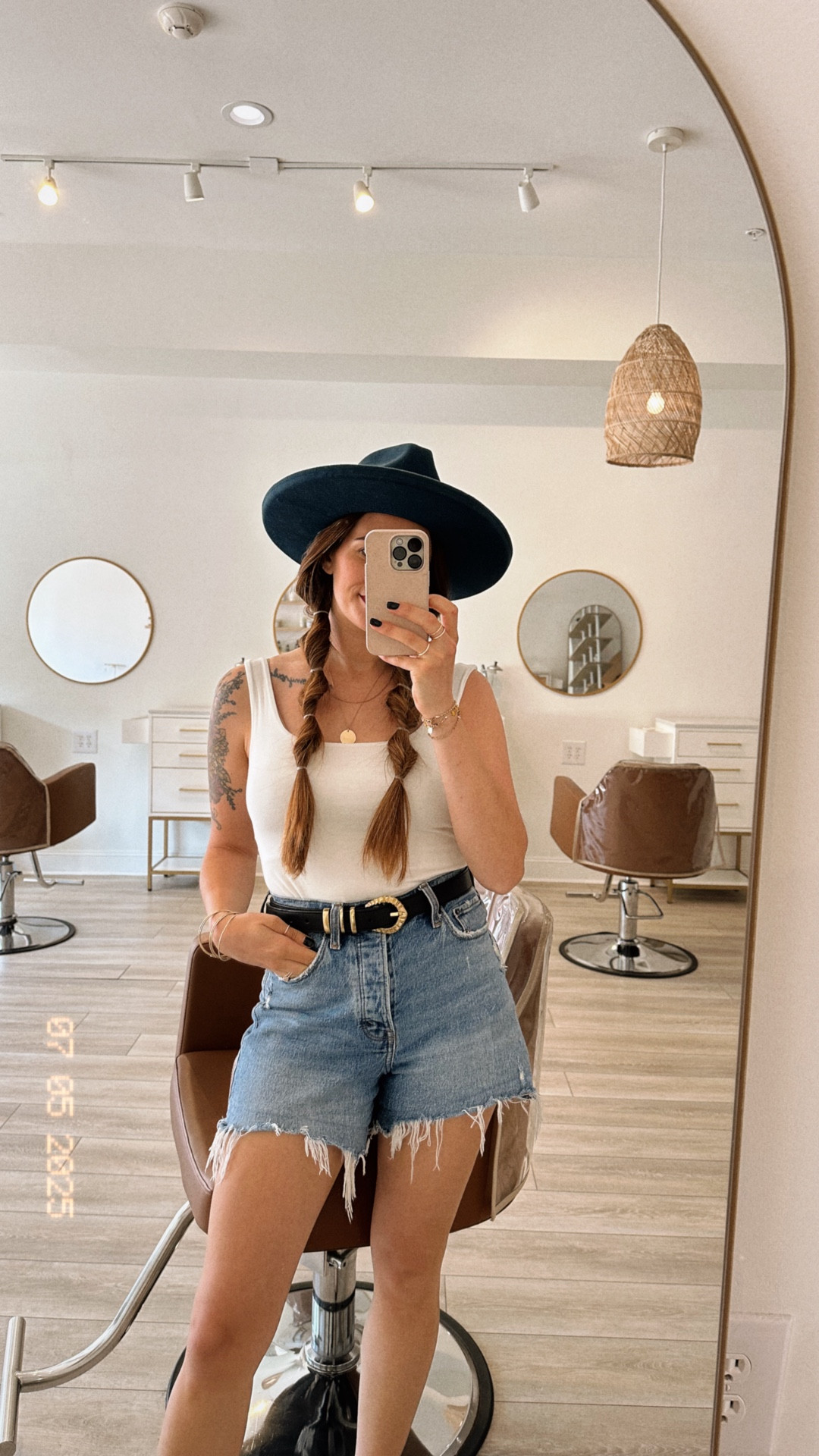 July 4th weekend vibes.
Tank: medium
Shorts: 27
Shoes: 9
Belt: size 2/medium 
*Notes: could probably wear a small if only wearing on my high waist but all wanted to wear lower as well or if my weight fluctuates. Wearing on the 3rd to last hole here.

#LTKStyleTip #LTKWorkwear #LTKShoeCrush