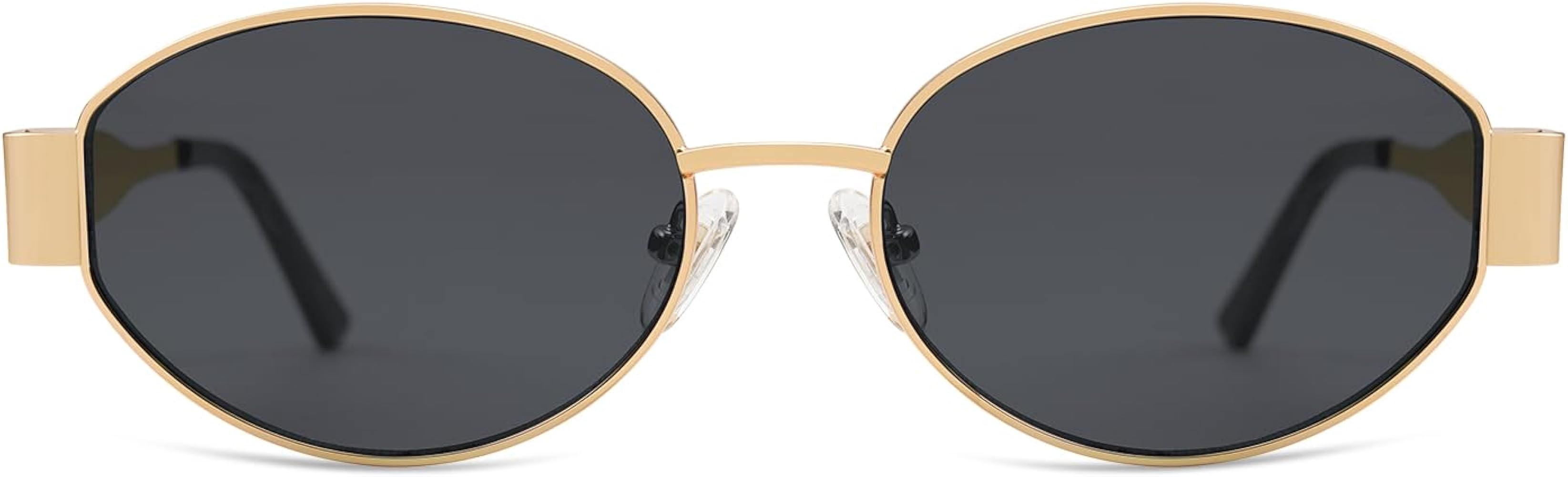 SOJOS Retro Oval Sunglasses for Women Trendy Sun Glasses Classic Shades UV400 Protection SJ1217 | Amazon (US)