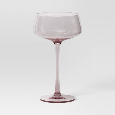 9.8oz Cocktail Coupe Glass Pink - Threshold™: Dishwasher-Safe, Lead-Free Drinkware, Recycled Content | Target