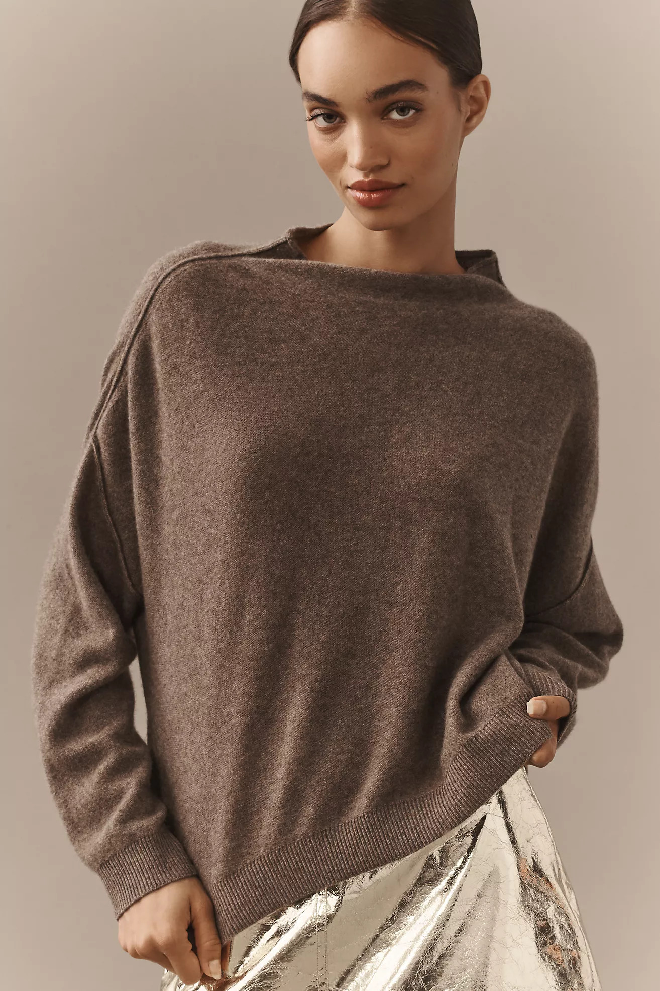The Alani Cashmere Mock-Neck Sweater by Pilcro | Anthropologie (US)