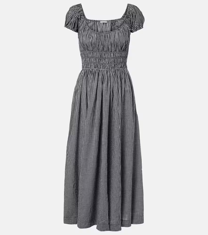 DÃ´en Quinley gathered gingham cotton midi dress | Mytheresa (US/CA)