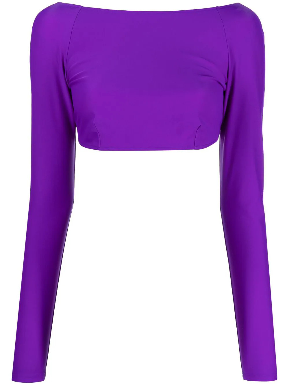 PUCCI Iride-print cropped top - Purple | Farfetch Global