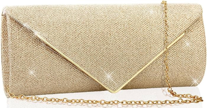 Clutch Purses for Women,Evening Bag Envelope Clutch with Detachable Chain Sparkle Elegance | Amazon (US)
