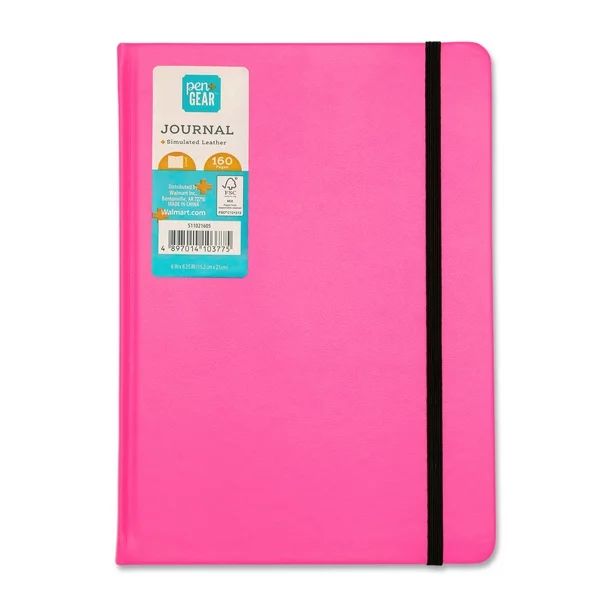 Pen+Gear Neon Leatherette Journal, 160 Lined Paper Pages, Pink | Walmart (US)