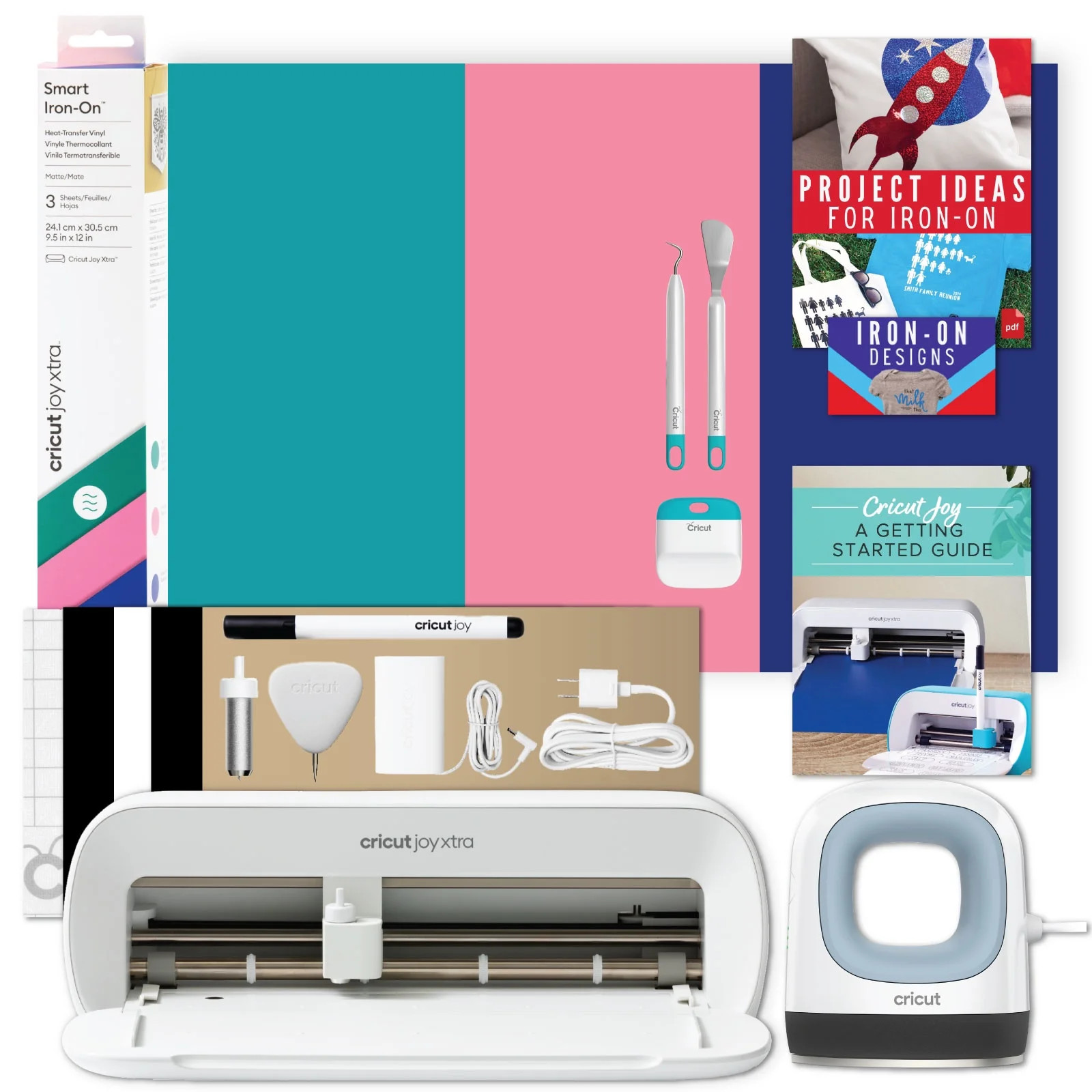 Cricut Joy Xtra and EasyPress Mini with Iron-on Vinyl Sample Pack Bundle | Walmart (US)