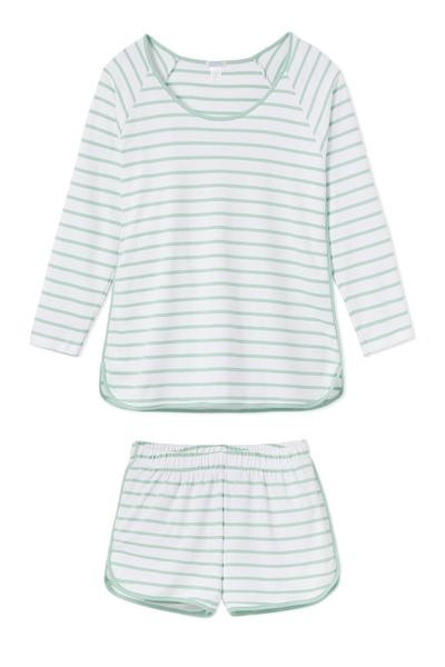 Pima Long-Short Set in Spring Green | LAKE Pajamas