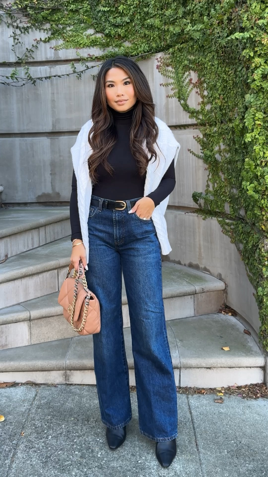 the ‘ber months have arrived and that means fall looks are coming 🖤 here’s an outfit full of my fall closet staples 

ribbed black turtleneck sweater - tts, xs, so soft and I’ve had mine for years! I wear this as a base layer for so many looks, buying a backup this year 
chunky cable knit sweater - oversized fit, did my true size XS, in color whisper white
Jeans - my favorite wide leg jeans in a dark wash that I wear so much every fall and winter! the wash is ‘be dark about bleu’ and I do my true size 25 in these 
classic belt - tts, xs 
black booties - fav classic silhouette black booties that are comfy, I size up 1/2 size

#LTKPetite #LTKootd
