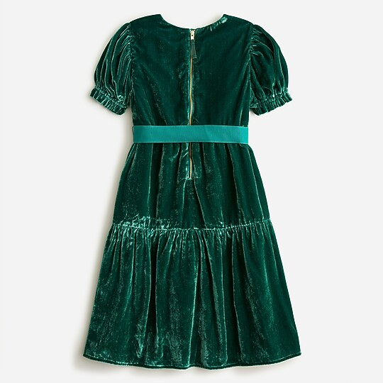 Girls' puff-sleeve velvet dress | J. Crew US