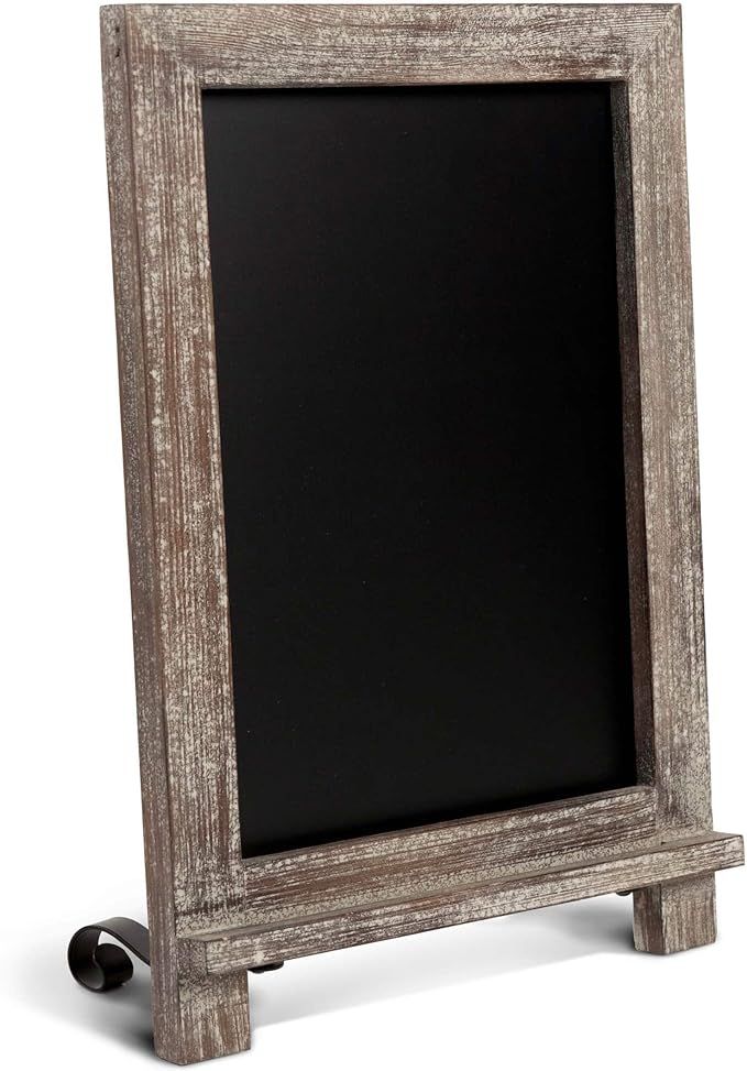 HBCY Creations Rustic Wooden Tabletop Chalkboard with Legs/Vintage Wedding Table Sign/Small Kitch... | Amazon (US)