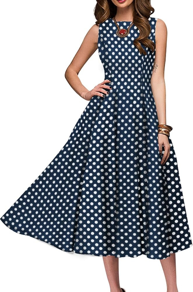 Simple Flavor Women's Vintage Dress Sleeveless O-Neck Party Cocktail Dress | Amazon (US)