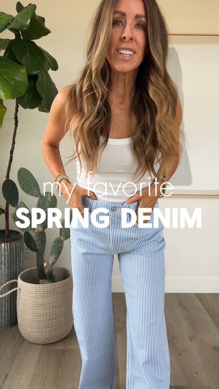 My go-to denim for spring and summer!! Fits true to size! I’m a size 26 and the 25 was a little snug!
Striped pants: 26 regular
Black pants: 25 regular
Oat pants: 26 short

#LTKSeasonal