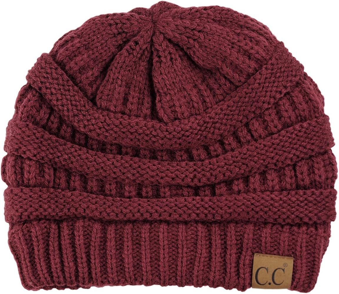 C.C Women's Thick Soft Knit Beanie Cap Hat | Amazon (US)