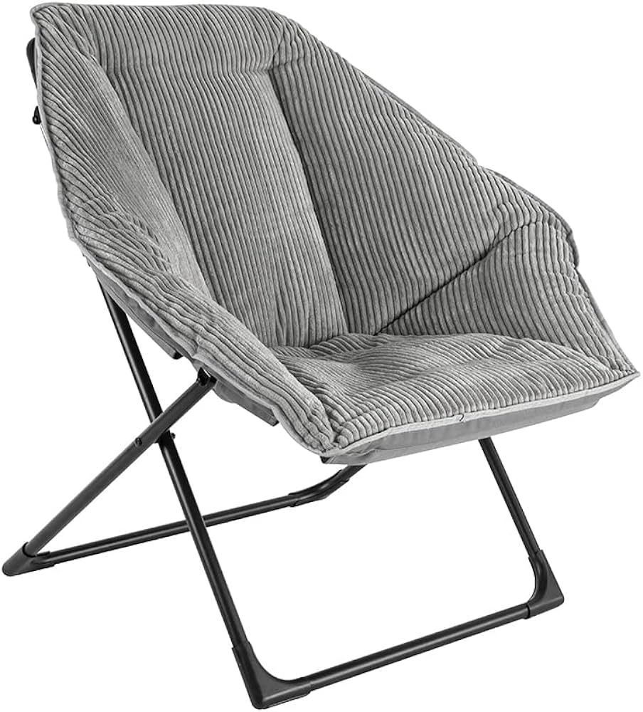 Amazon Basics Saucer Shaped Hexagon Folding Chair Gray 30.3D*32.67W*32.67H inches | Amazon (US)