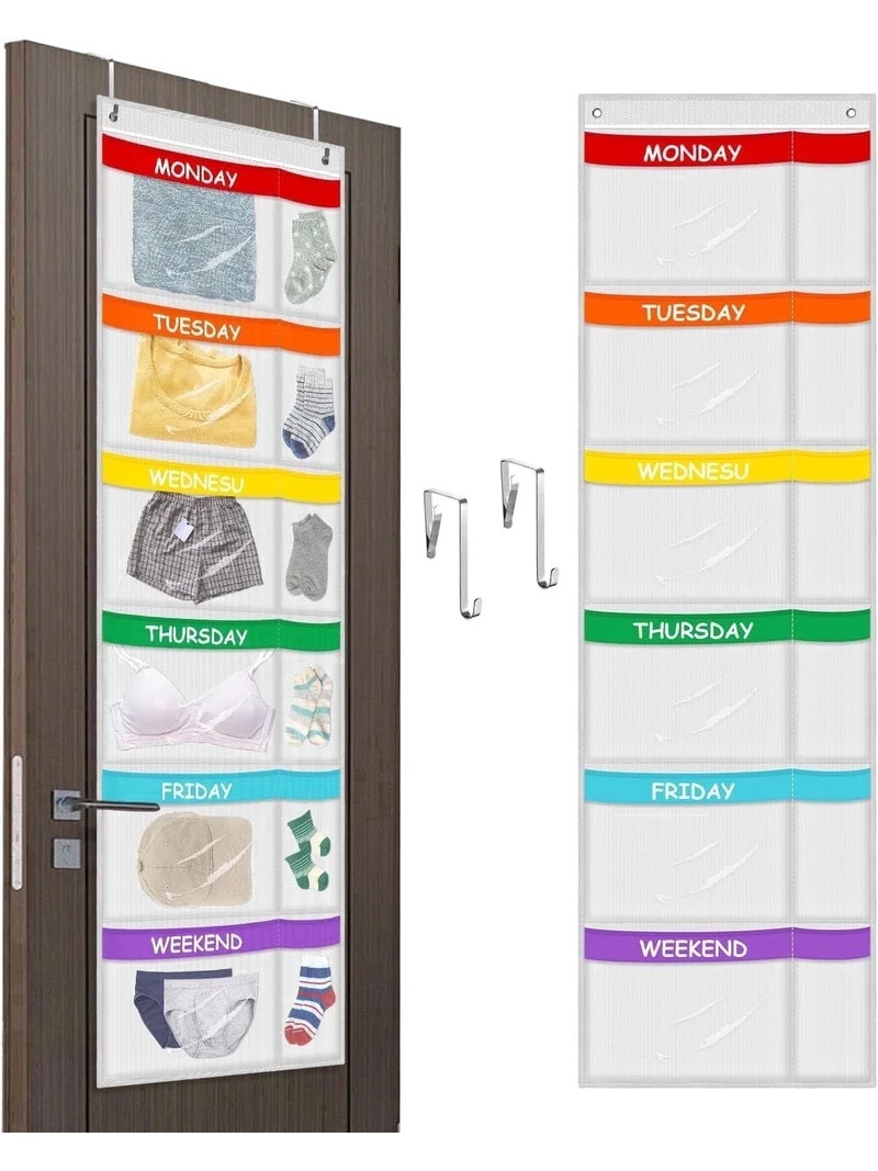 Weekly Kids Clothes Organizer,6-Shelf Kids Clothes Organizer with Labels for Monday to Friday,Ove... | Walmart (US)