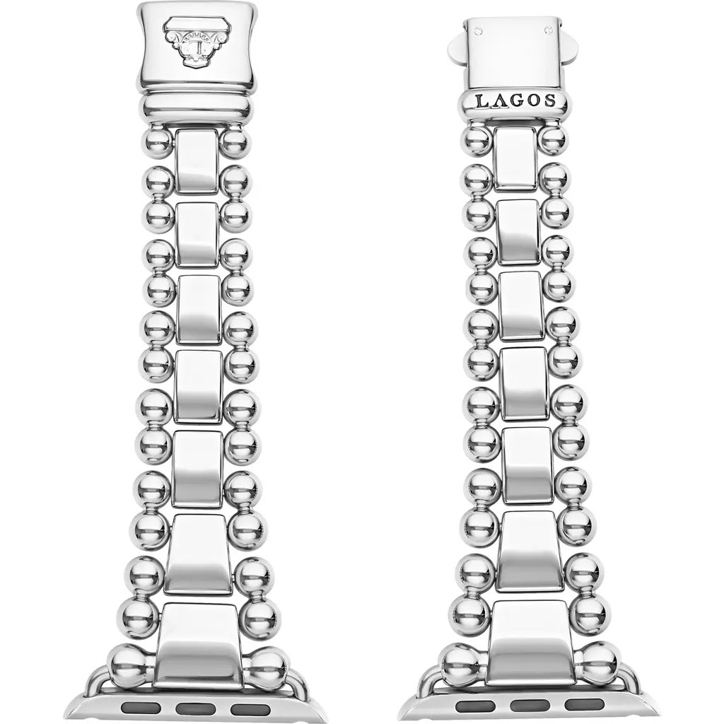 LAGOS Smart Caviar Stainless Steel Apple Watch® Watchband in Silver at Nordstrom, Size 8 | Nordstrom