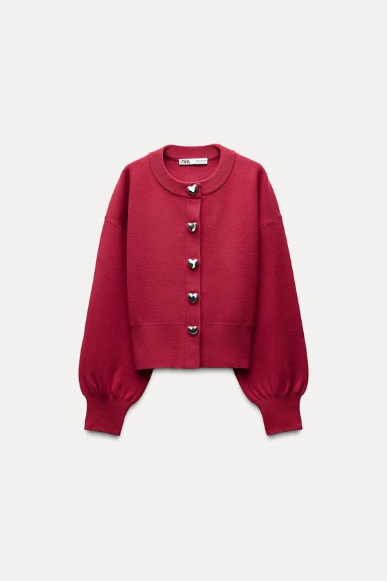 HEART BUTTON KNIT CARDIGAN | Zara US