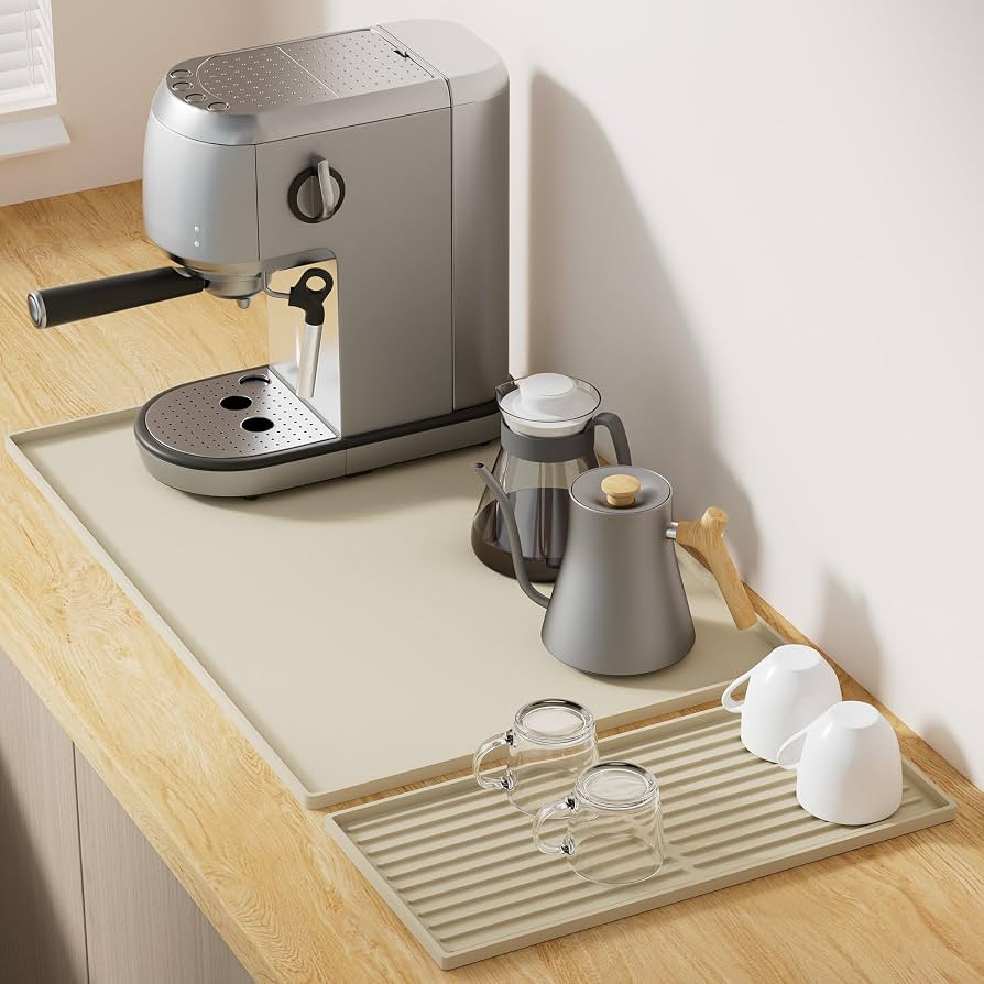 Golener Silicone Coffee Mat Set - 24" x 16" Coffee Bar Mat for Countertop, Kitchen Station Pad Ac... | Amazon (US)