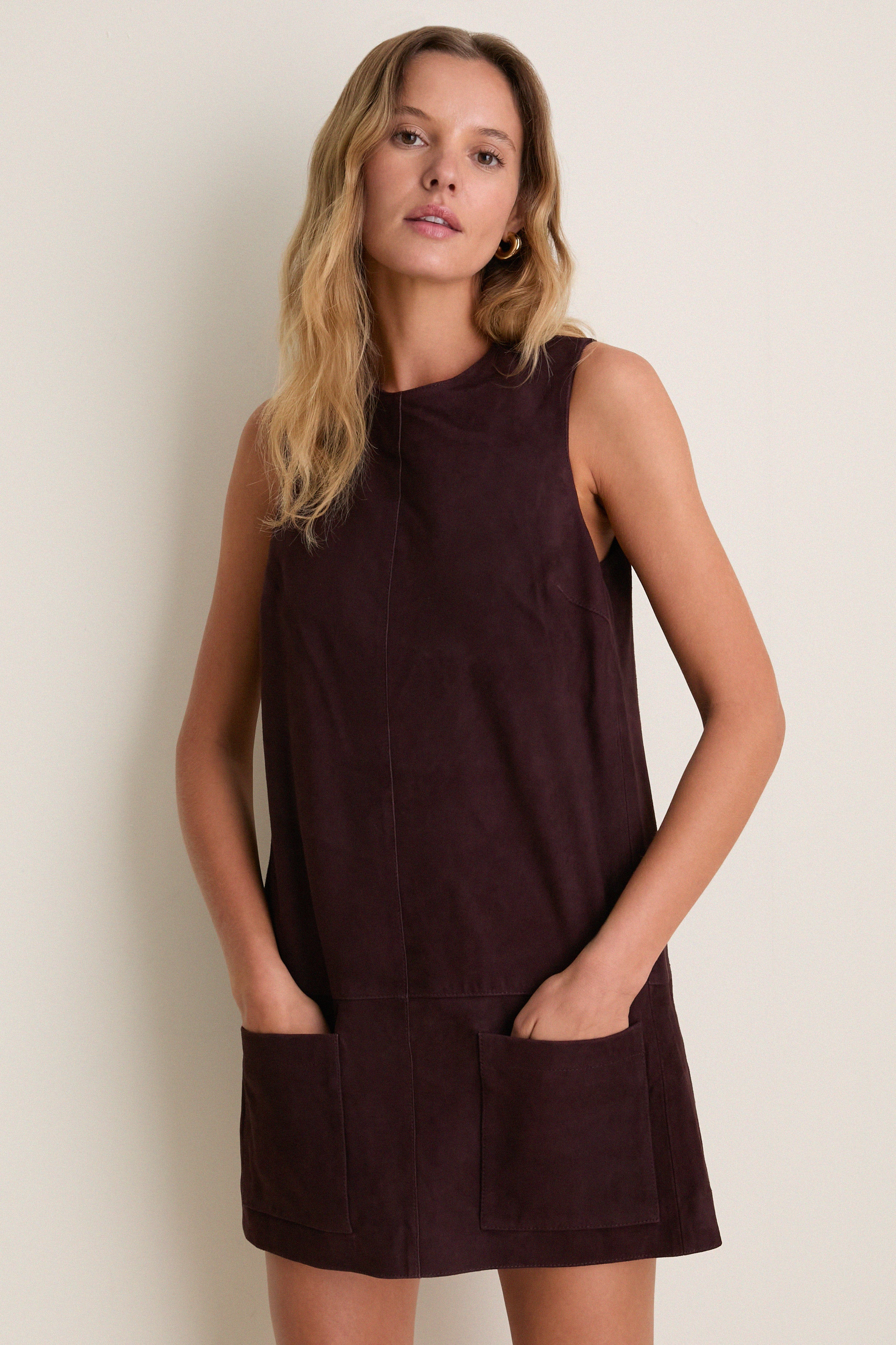 Bordeaux Delphine Suede Mini Dress | Tuckernuck (US)