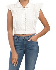 Duna Broderie Lawn Cropped Top | Marshalls