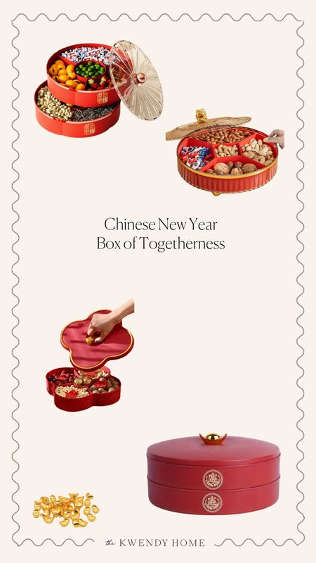 Round up of Chinese or Lunar New Year lucky festive decorations. Temu links including tray of togetherness or candy plate, ingots, red pockets, fire crackers, festive hanging decorations and more!

#LTKparties #LTKfindsunder50