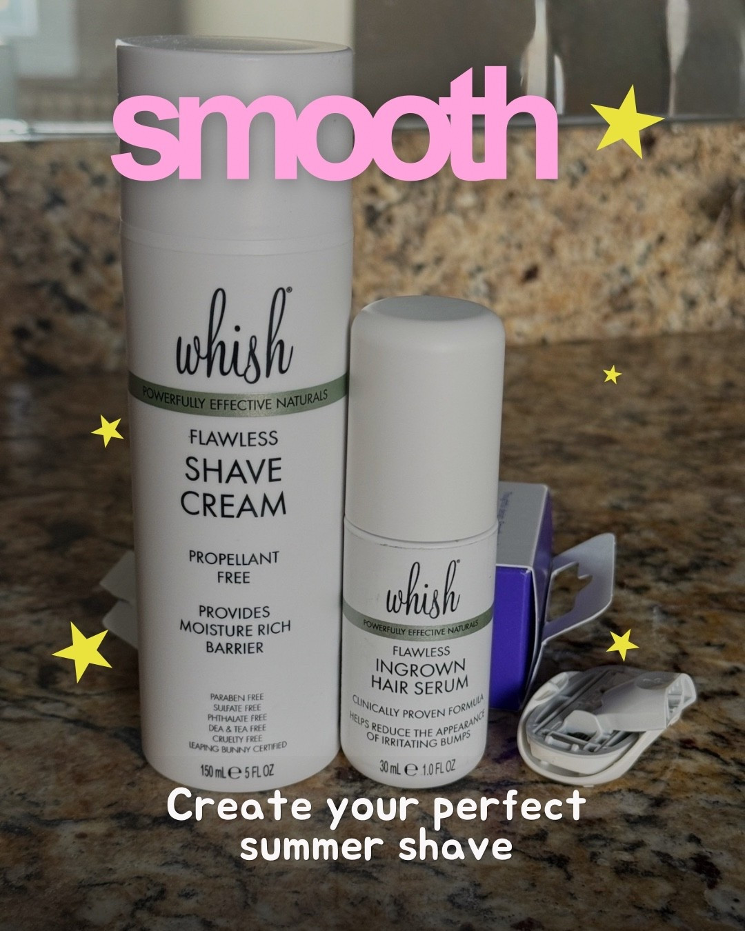 @Whish Beauty 

✨ Smooth summer vibes incoming! ✨
Gifted by @Whish Beauty — these two are my new shave BFFs for that flawless, bump-free summer glow. The Flawless Shave Cream gives such a rich, moisturizing glide (no more dry, prickly legs after a day at the pool or chasing kids around), and the Flawless Ingrown Hair Serum is seriously clinically proven magic for keeping those irritating bumps at bay.
Perfect combo for this busy boy-mom life — quick, effective, and actually works even when I’m rushing between school nurse shifts and soccer sideline duty. ☀️
Who else is ready for smooth summer legs?

#LTKgrwm #LTKselfcare #LTKBeauty