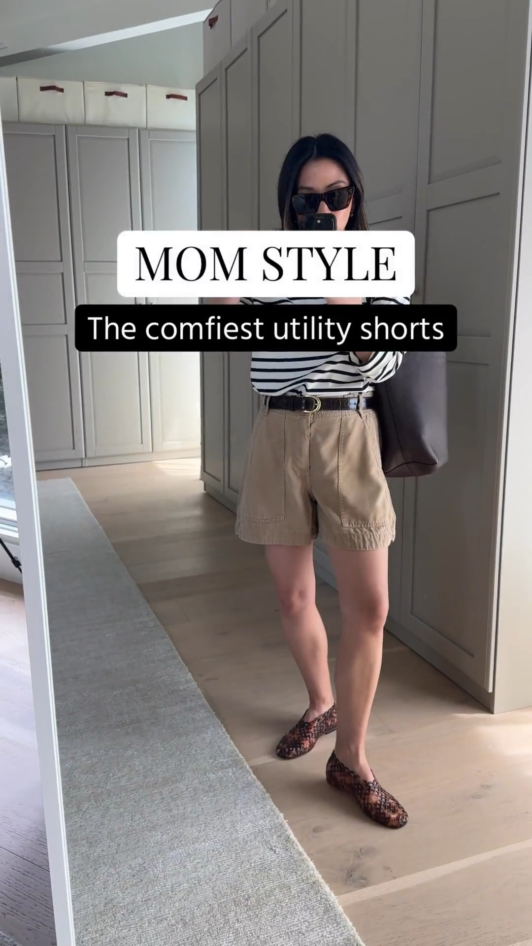 Everlane brought back their drapey utility shorts. These are so comfy and relaxed. I sized up to a 2 and they’re roomy, but I like room in my shorts. You can go tts on these tho. 

Tuckernuck tee xs
Everlane shorts 2
Steve Madden jelly flats 5
Quince bucket bag
Dorsey James necklace 15”
Electric picks earrings 
Celine sunglasses 

Spring outfits 2026, petite style, shorts, mom outfits

#LTKmomlife #LTKPetite #LTKootd