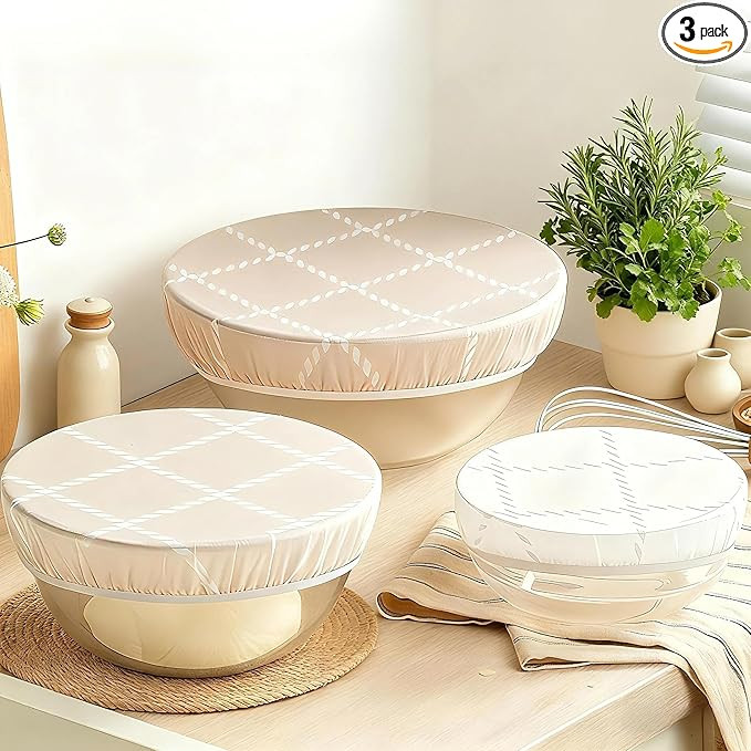Reusable Bowl Covers for Bread Proofing- 3pc Beeswax Bowl Covers Reusable 8/10/12 Inch, 100% Orga... | Amazon (US)