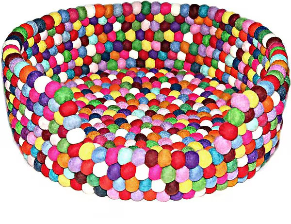 Durkha Premium Felt Bolster Dog Bed, Multi Color | Chewy.com
