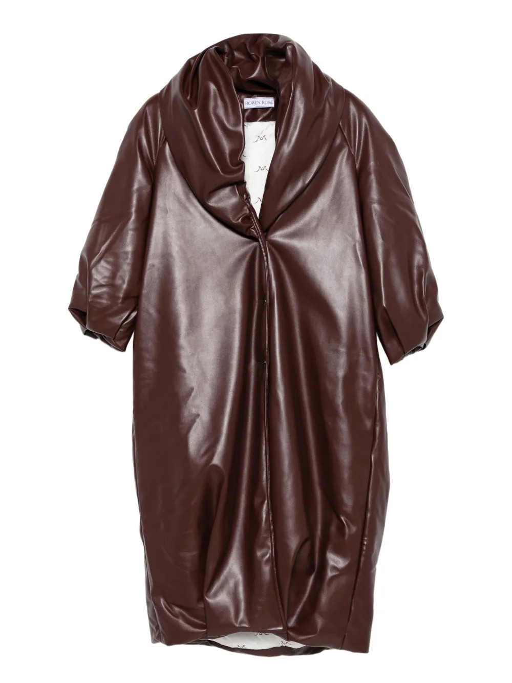 Rowen Rose short-sleeve long coat - Brown | Farfetch Global