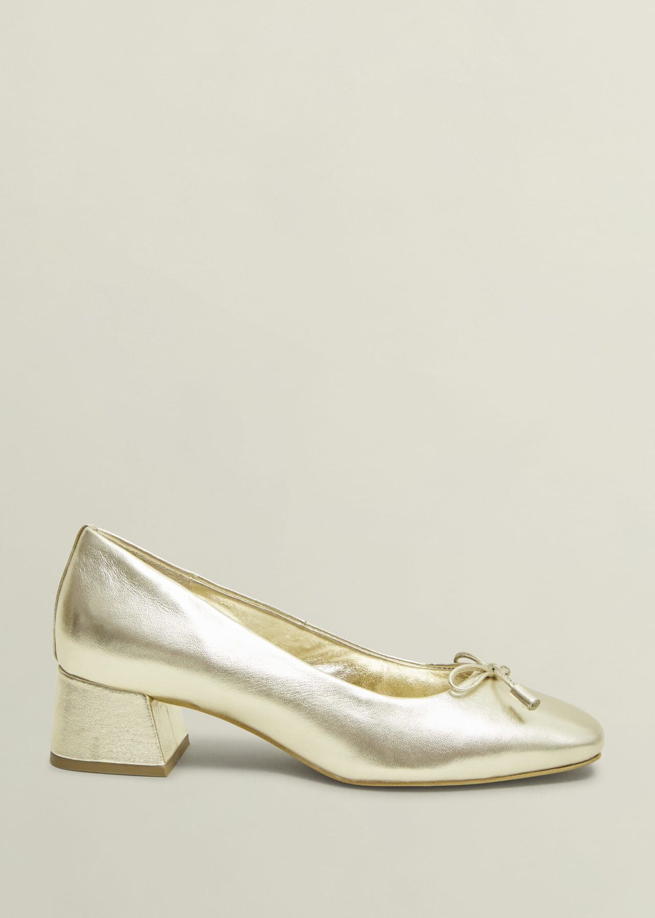 Andie Heeled Leather Ballerinas | Hobbs UK | | Hobbs