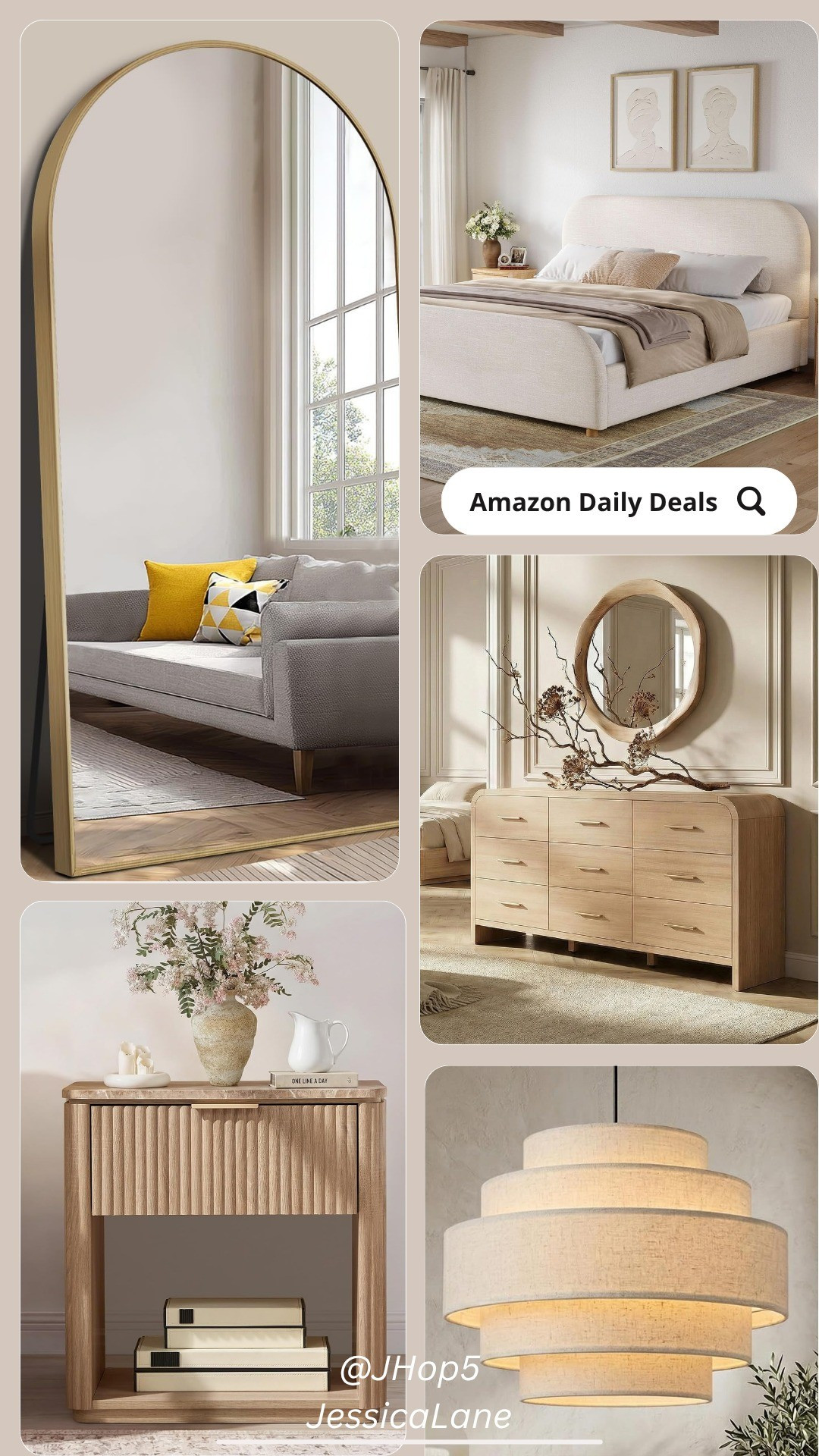 Shop my Amazon daily deal finds with this modern upholstered bed, fluted nightstand, and elegant tiered pendant light. This gold arched mirror and light wood dresser are the perfect statement pieces to complete your space.#amazonfinds #dailydidals #homedecor #amazonhome

#LTKSaleAlert #LTKHome #LTKSeasonal