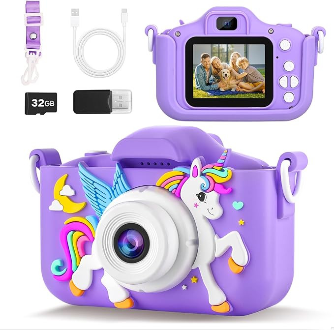 KANAD Kids Camera, Toys for Age 3-8 Year Old Girls, Stocking Stuffers for Kids, 1080P HD Selfie D... | Amazon (US)