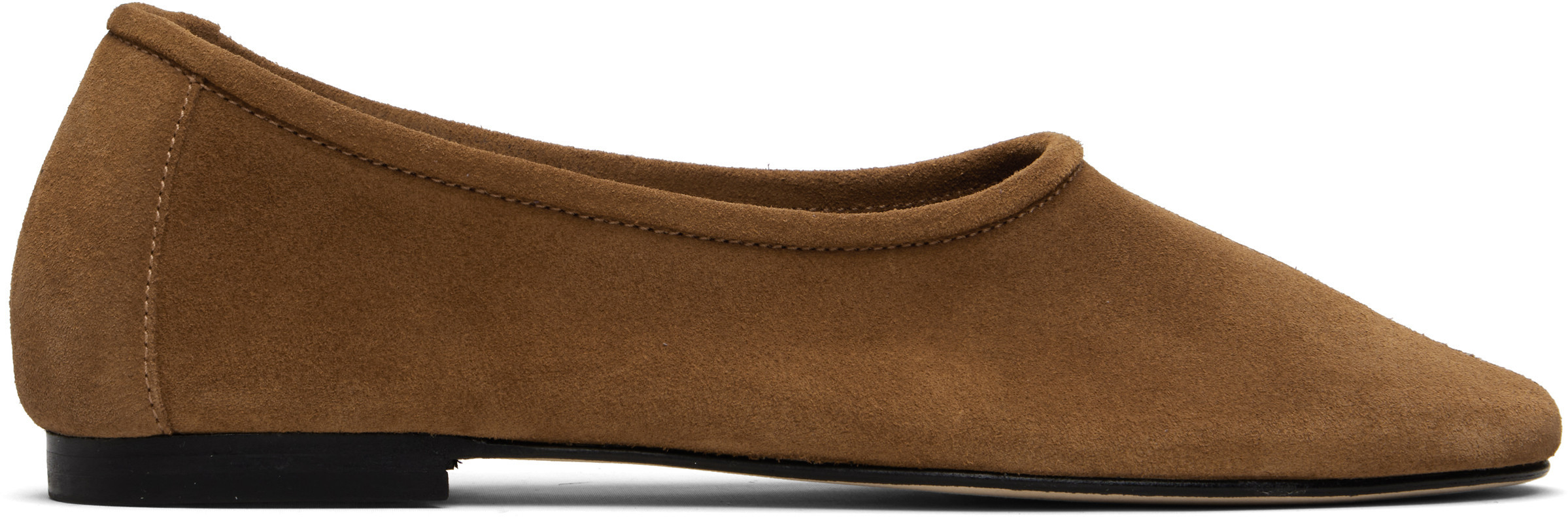 BY FAR Tan Prudence Ballerina Flats | SSENSE