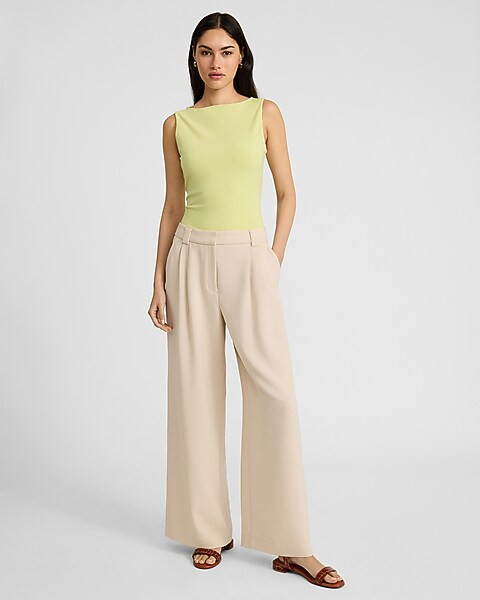 Body Contour Stretch Cotton Boat Neck Tank | Express