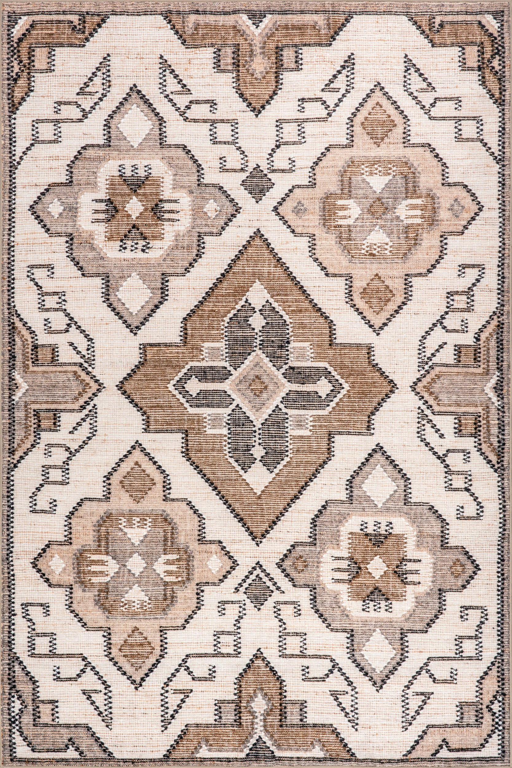 Ivory Keily Medallion Spill Proof Washable 9' x 12' | Performance rug | Rugs USA